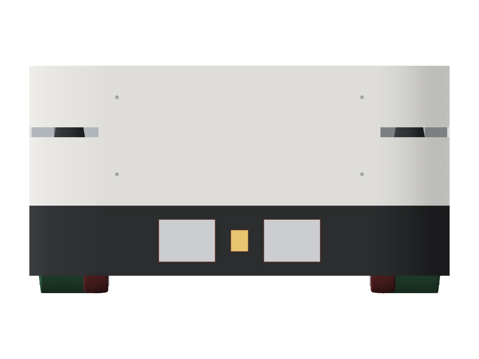 Rear elevation of the P250 showing the charging plates.